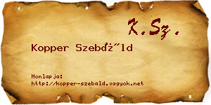 Kopper Szebáld névjegykártya